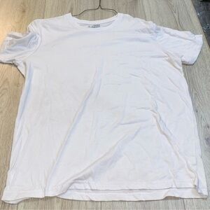 Seeded & sewn white Short Sleeve Crew Neck Tee shirt top